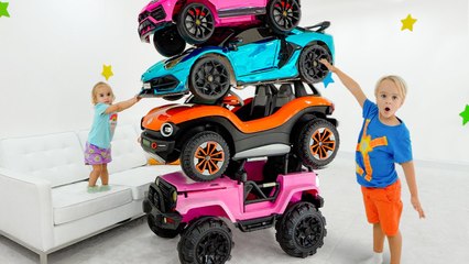 Alice and Chris learn to share toy cars