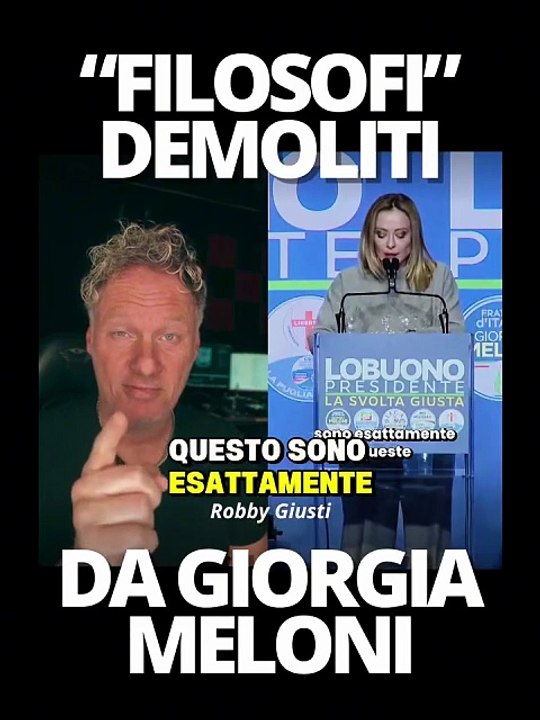 Robby Giusti - "FILOSOFI"demoliti dalla MELONI Discorso da ascoltare fino alla fine (11.11.25)