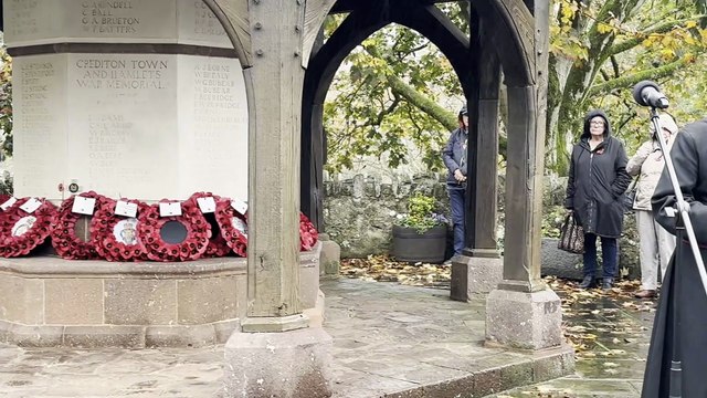 The Mayor of Crediton began the Armistice Day Remembrance at Crediton War Memorial, video Alan Quick IMG_7736