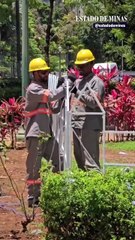 Praça da Liberdade já começa preparativos de Natal
