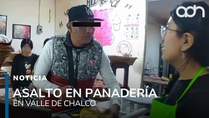 Con pistola en mano, ladrón asalta panadería en Chalco, se lleva efectivo y logra escapar