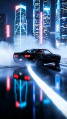 Dodge Challenger Night Drift in Neon City