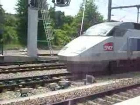Passage d'un TGV en gare de Vaires