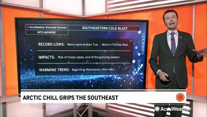 Arctic chill grips the Southeast
