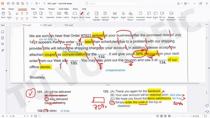 GIẢI CHI TIẾT ĐỀ YBM TOEIC READING 2025 HÀN QUỐC MỚI NHẤT TEST 2 PART 6