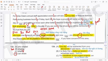 GIẢI CHI TIẾT ĐỀ YBM TOEIC READING 2025 HÀN QUỐC MỚI NHẤT TEST 3 PART 6