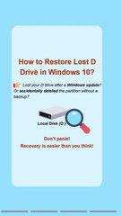 3 Steps to Restore D Drive in Windows 10 [Quick & Easy]
