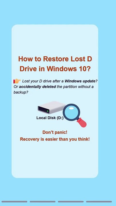 3 Steps to Restore D Drive in Windows 10 [Quick & Easy]