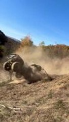 Steep Hill Climb Goes Horribly Wrong as ATV Rolls Over Rider
