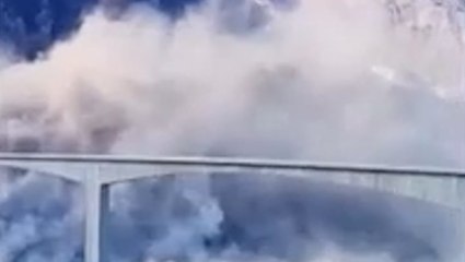 Video: Newly built bridge collapses into river after massive landslide in China