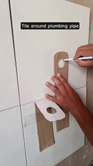 Easily cut tile around plumbing pipes #diy