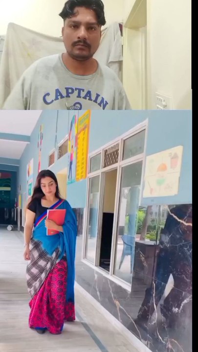 student fun with new teacher