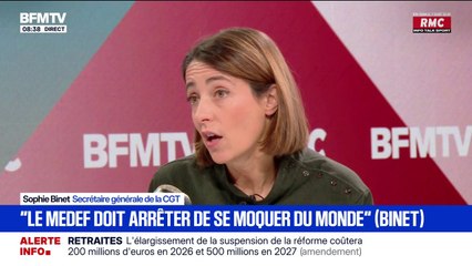 Sophie Binet: "Le patronat refuse toute avancée pour les travailleurs et les travailleuses et refuse tout compromis"