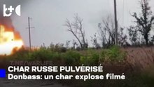 Images parlant plus que la propagande : le moment où un char russe a été détruit dans le Donbas