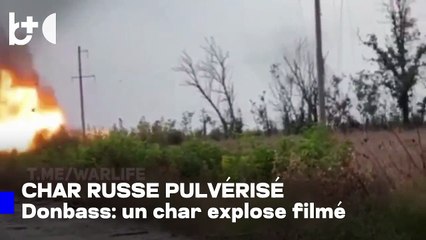 Images parlant plus que la propagande : le moment où un char russe a été détruit dans le Donbas