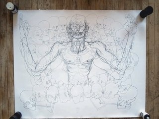 The Big Skulls Drawing by Carl Krull, artist D0010