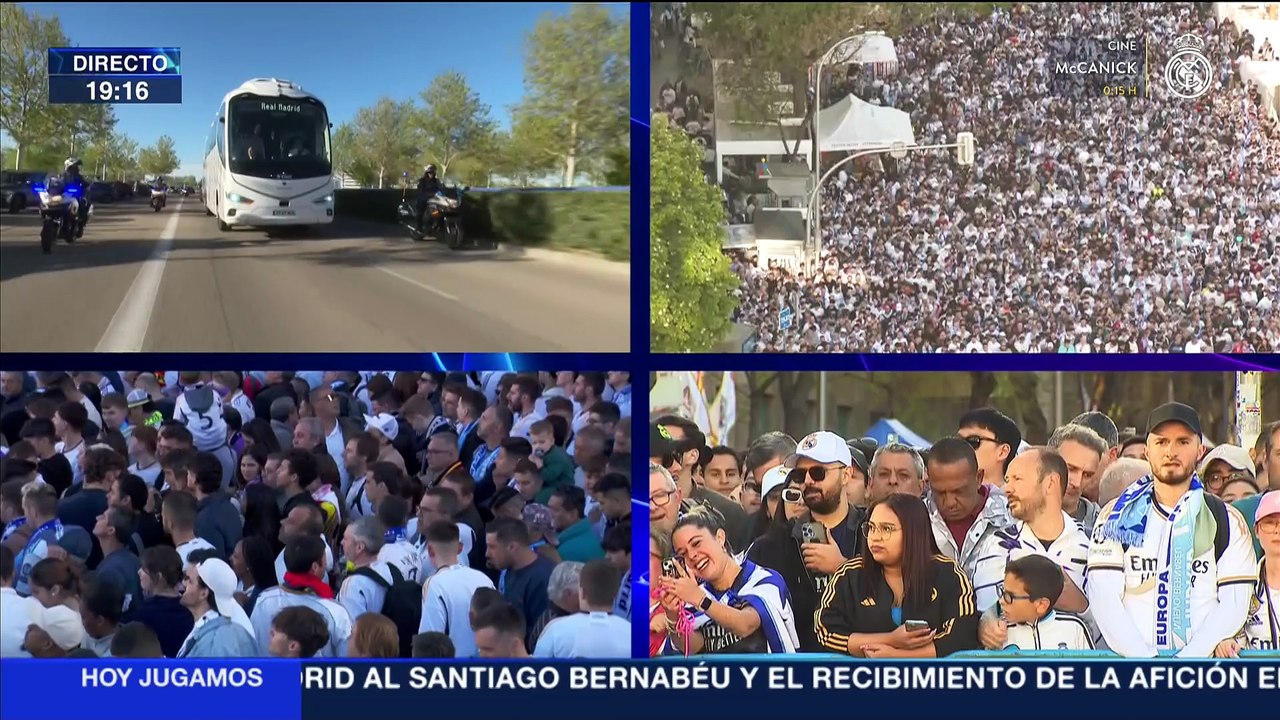 Hoy Jugamos Autobús Llegada Bernabéu Plaza Sagrados Corazones Madrid Real Madrid vs Manchester City UCL Champions League 2024
