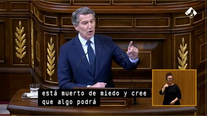 Feijóo retrata a Sánchez: "Está muerto de miedo por la corrupción"