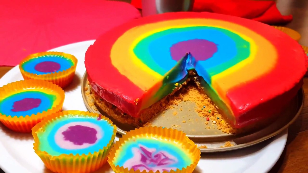 How To Make Colourful Cheesecake - No Bake