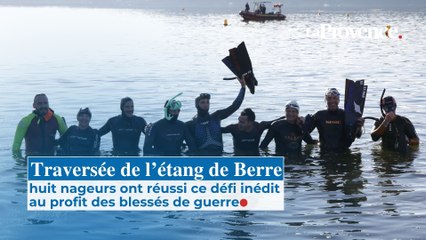 Huit nageurs traversent à la nage l’étang de Berre, pour les blessés de guerre, une première