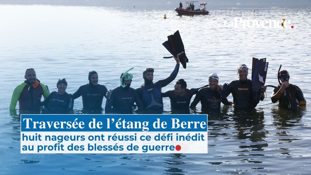 Huit nageurs traversent à la nage l’étang de Berre, pour les blessés de guerre, une première