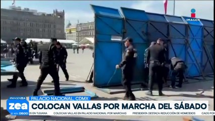 Colocan vallas metálicas en Palacio Nacional previo a la marcha de la Generación Z