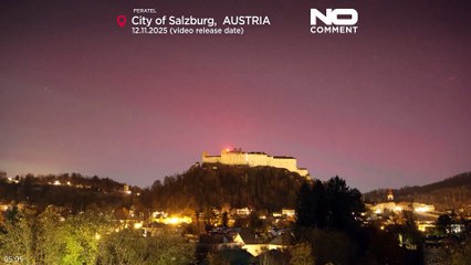 Da Irlanda à Áustria viram-se raras luzes vermelhas e cor-de-rosa da aurora boreal