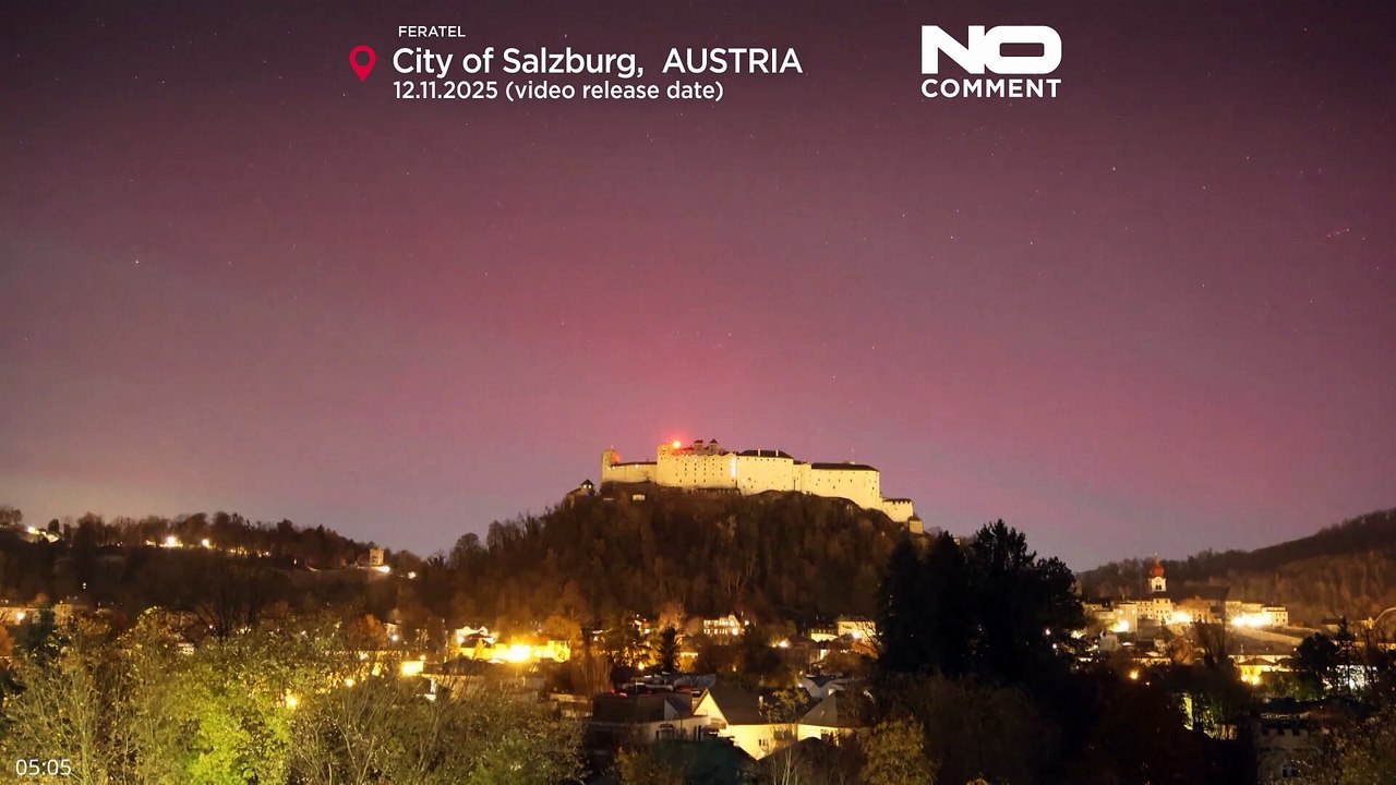 الشفق القطبي: أضواء حمراء وزهرية نادرة من إيرلندا إلى النمسا