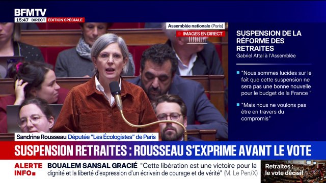 Sandrine Rousseau (Les Écologistes) au gouvernement: Comment comptez-vous financer le coût de ce décalage de la réforme des retraites?