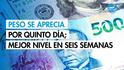 Peso se aprecia contra el dólar por quinto día; toca su mejor nivel en seis semanas