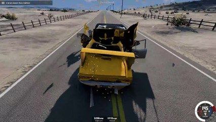 Plymouth Superbird vs Dodge Coronet head-on crash (BeamNG Drive)