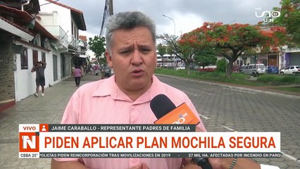 PADRES PIDEN APLICAR ´PLAN MOCHILA SEGURA´
