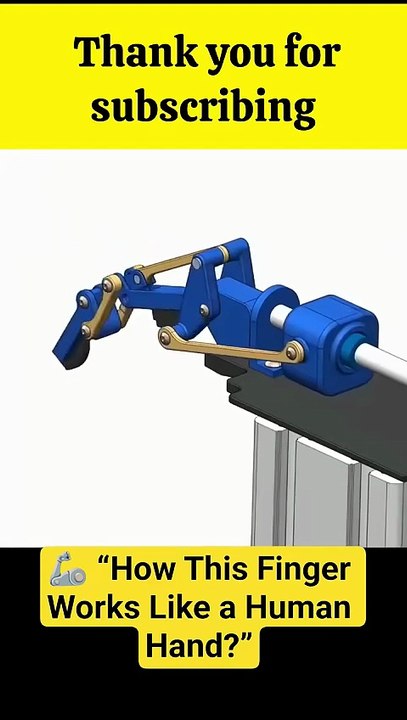 🤖 How a Robotic Finger Works _ Multi-Link Mechanism Explained in 3D #engineeringbasics #innovation