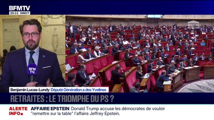 Suspension de la réforme des retraites: pour Benjamin Lucas-Lundy (Génération.s), "ça ne répare pas la cassure démocratique (...) infligée au pays par la réforme d'Élisabeth Borne"