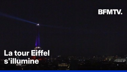 Commémorations du 13-Novembre: la tour Eiffel s'illumine aux couleurs de la France