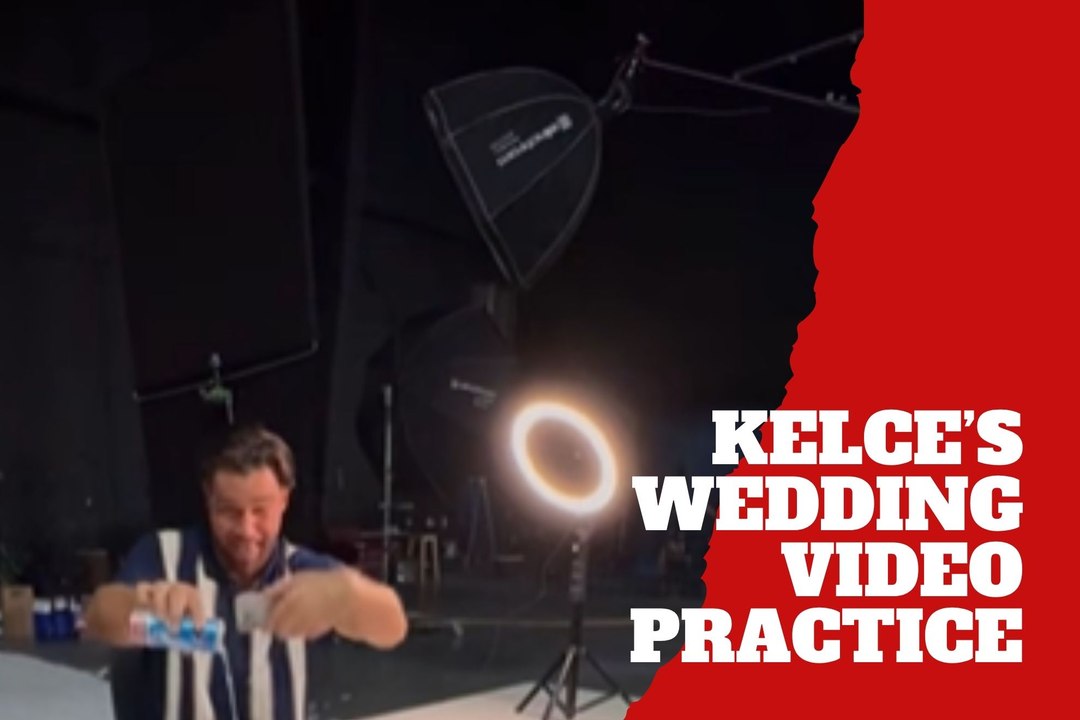 Travis Kelce shows off his “wedding video practice” skills behind the camera