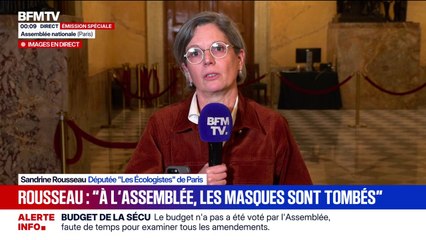 "Il n'y avait pas de volonté de voter ce PLFSS", estime Sandrine Rousseau, députée "Les Écologistes"
