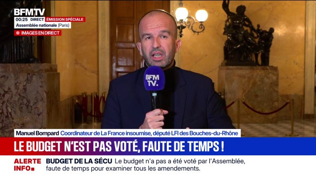 Fin des débats à l'Assemblée nationale: Le gouvernement a décidé de faire un 49.3 déguisé , estime Manuel Bompard (LFI)