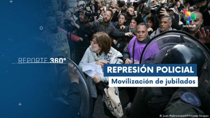 Fuerzas policiales reprimen la marcha semanal de jubilados en Buenos Aires