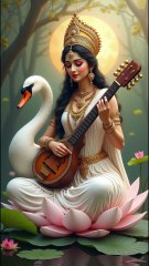 Saraswati Maa ne Vani Ka Varadaan Kaise Diya | Maa Saraswati Story | Origin of Speech & Knowledge | Hare Krishna Bhakti Vibes