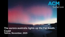 The aurora australis lights up the Far South Coast