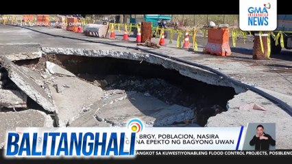 Kalsada at seawall sa Brgy. Poblacion, nasira dahil sa storm surge na epekto ng Bagyong Uwan | Balitanghali