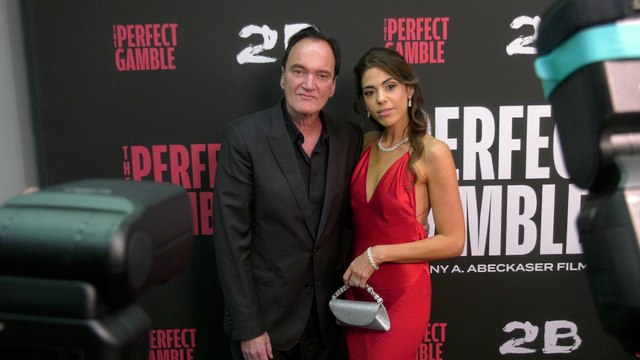 Quentin Tarantino and Daniella Pick attend the red carpet premiere of The Perfect Gamble in Los Angeles