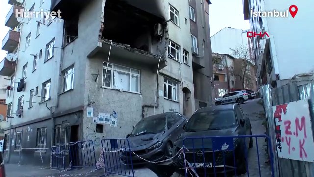 Kağıthane'de 6 katlı binadaki patlamanın izleri havanın aydınlanmasıyla ortaya çıktı