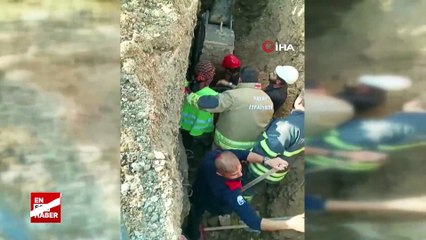 Hatay'da şantiye alanında yaşanan göçükte mahsur kalan işçi kurtarıldı