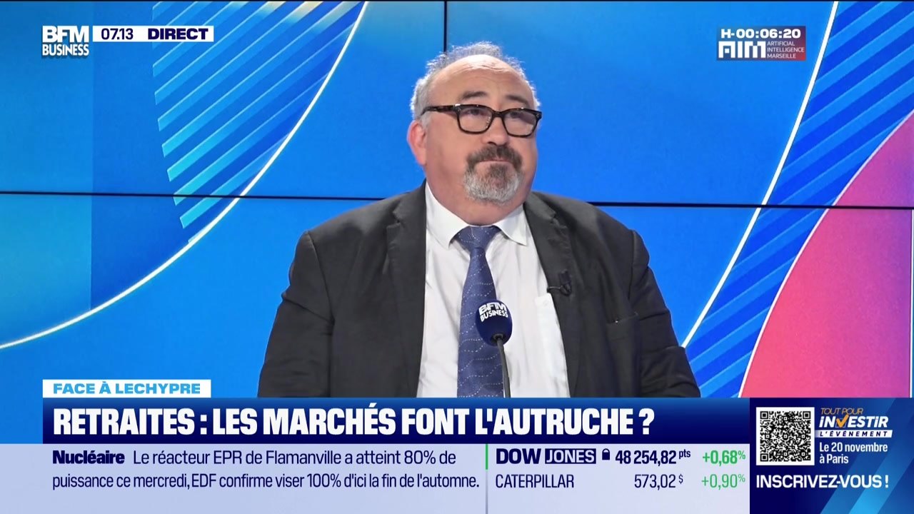 Emmanuel Lechypre face à Jean-Marc Daniel : Retraites, les marchés font l'Autruche ?  - 13/11