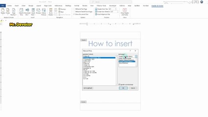 How to insert Hijri Date in Footer in MS Word