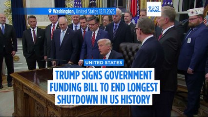 Trump signs government funding bill after House votes to end longest shutdown in US history