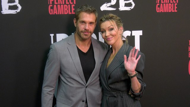 Stephen Huszar and Katie Cassidy attend the red carpet premiere of The Perfect Gamble in Los Angeles