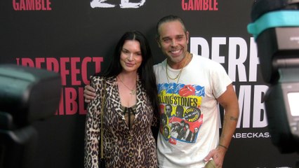 Julie Barzman and Kyle Stefanski attend the red carpet premiere of "The Perfect Gamble" in Los Angeles